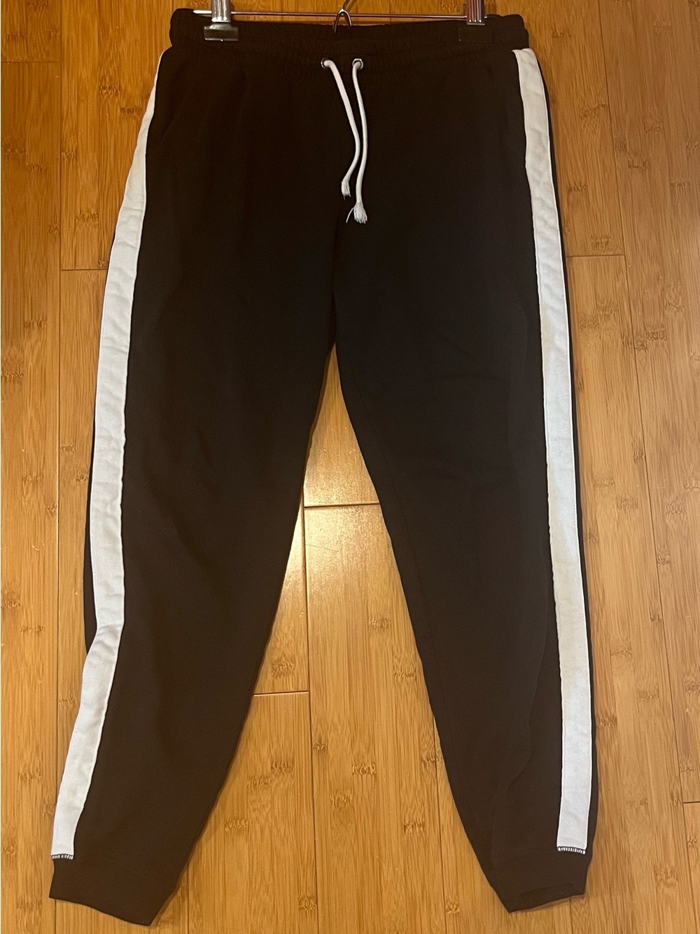 Old Navy Black Joggers with White Side Stripes